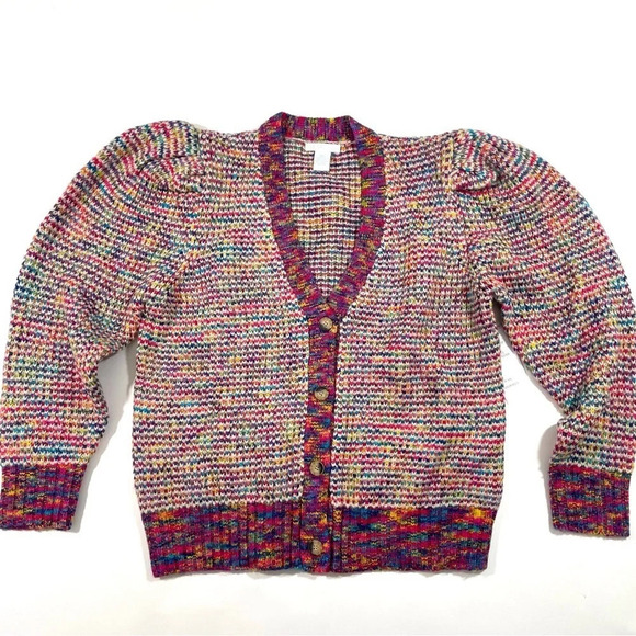 Design History Multicolor Puff Sleeve Cardigan - Picture 3 of 7